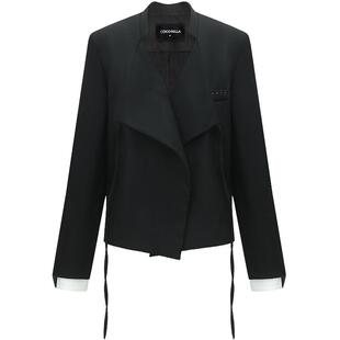 COCOBELLA设计师款装饰线西装女可脱卸撞色袖假两件外套SI3019