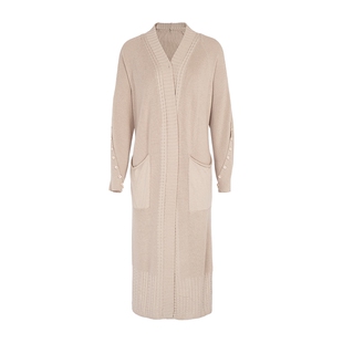 马天奴春秋新款纯色长款针织衫长袖开衫基础款外套简约外搭百搭