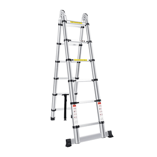 加厚伸缩梯高2345米工程人字申缩收缩tizi梯子阁楼家用折叠省空间