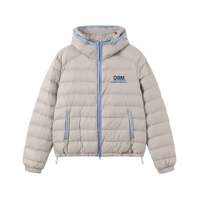 DONSMOKE格纹拼接90白鸭绒排骨羽绒服DSM冬季通勤保暖外套上衣