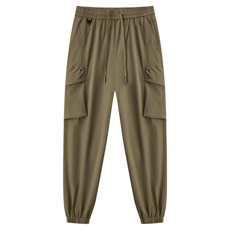 森马休闲裤男冬季磨毛大口袋工装裤户外运动宽松束脚裤松紧腰长裤