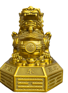 黄铜八卦麒麟摆件八方来财吉祥