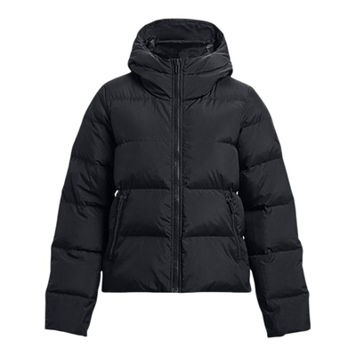 UA/安德玛正品户外女士短款运动休闲连帽保暖羽绒服1378861-001