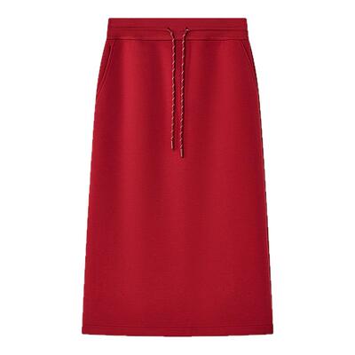 【混纺空气层】Laurel劳芮26春新款高腰抽绳直筒半裙LWL371Q00100