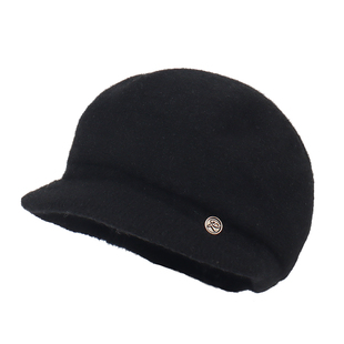 双层加厚贝雷帽女士秋冬季洋气保暖中老年鸭舌妈妈帽防寒气质帽子