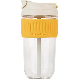 乐扣乐扣官方水杯玻璃杯女生新款高颜值吸管杯随行咖啡杯耐热杯子