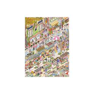 门前街集市造景贴纸贴什么贴5.0系列小吃街菜市场特油亮膜高难度微缩场景3D立体贴画手帐玩具女孩新年礼物