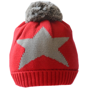 秋冬季宝宝保暖针织帽婴儿可爱毛线帽男童帅气护耳帽小孩棉线冬帽