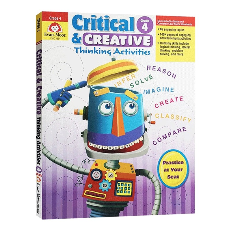 英文原版 Critical and Creative Thinking Activities Grade 4 批判性与创造性思维练习 四年级 英文版 进口英语原版书籍