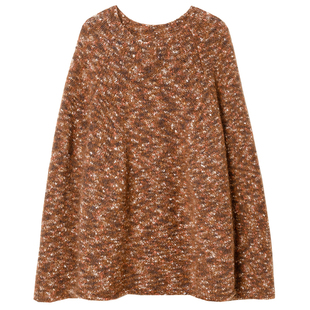 322WORKHOUSE马海毛拉毛长袖宽松毛衣针织衫女士2025冬季新款B578