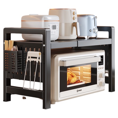 加厚可伸缩台面微波炉置物架