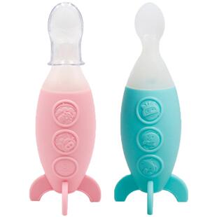 marcus马库狮婴儿宝宝辅食挤压喂养勺子硅胶米糊勺奶瓶喂养器餐具