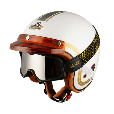 BEON复古摩托半盔3C认证头盔高颜