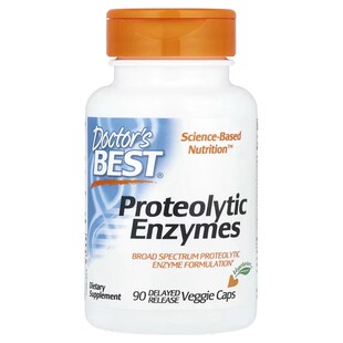 美国Doctor s Best水解蛋白酶消化酶Proteolytic缓释肠溶90粒桥本