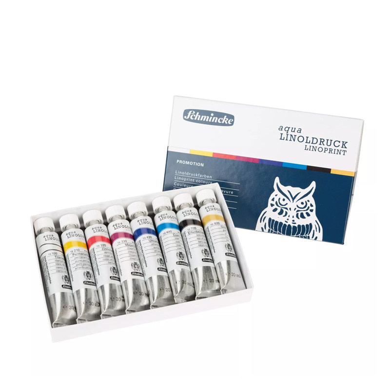 史明克版画油墨20ml8色套装 全套版画工具套装艺术家印刷水性油墨