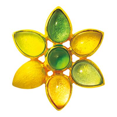 justgold镇金店五彩莲吊坠黄金