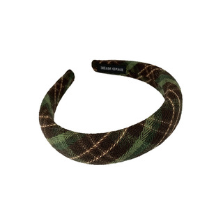 网红复古韩国BM学院经典复古格纹海绵发箍法式网红港风百搭头箍女