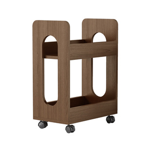 实木书包置物架可移动小推车书本收纳架桌下多层放书包带滑轮神器