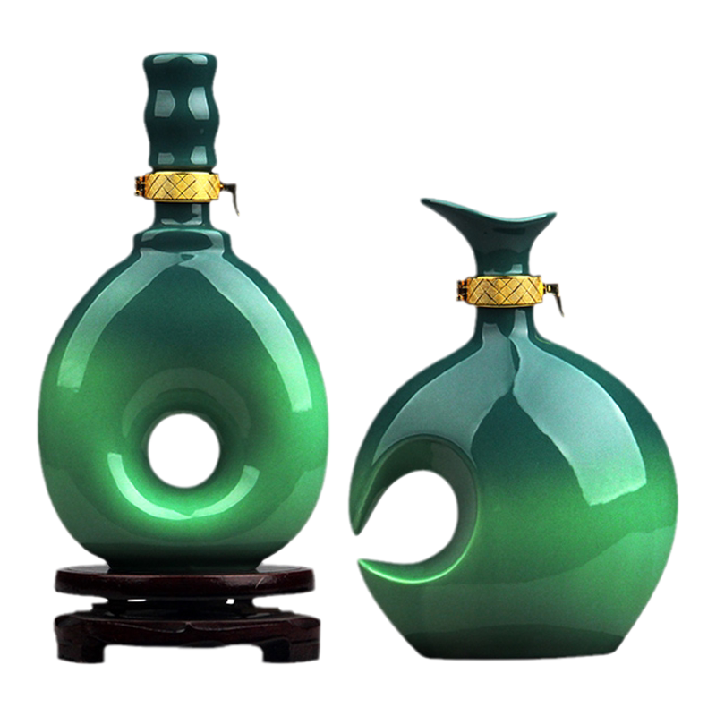 景德镇装饰创意一斤定制瓶子酒壶
