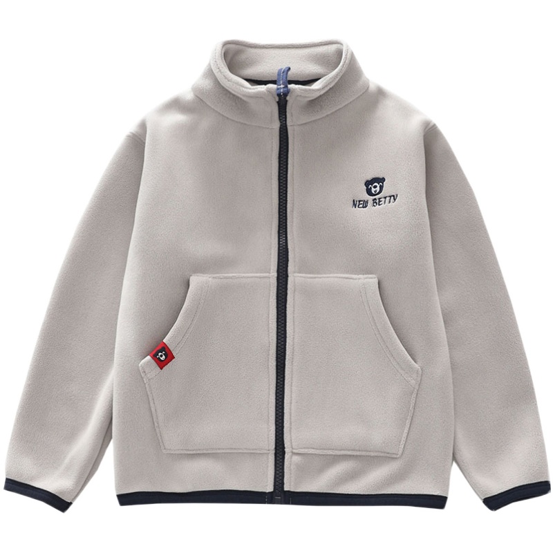 男童双面奥粒绒加厚外套2025秋冬季儿童保暖拉链衫中大童加绒上衣