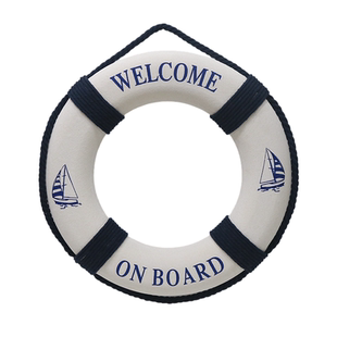 地中海家饰创意家居酒吧装饰救生圈游泳圈海洋风格壁饰摆件道具