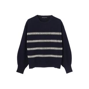 23区官网限定款时尚优雅气质维菊提花针织衫毛衣女ONWARD