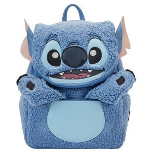 Loungefly迪士尼史迪奇史迪仔正版周边卡通双肩包女毛绒迷你背包