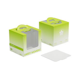 食客工具手提蛋糕盒可撕拉3寸4寸慕斯甜品烘焙打包包装盒定制logo