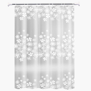 卫生间浴帘塑料防水防霉套装帘子免打孔隔断门帘挂帘浴室洗澡窗帘