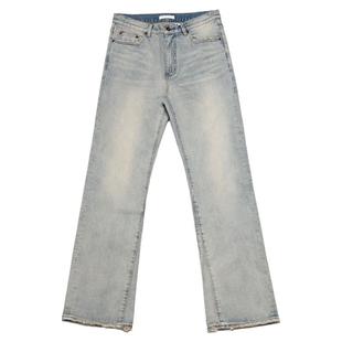 Selfness Cone Vintage微弹大理石纹复古做旧水洗磨白微喇牛仔裤