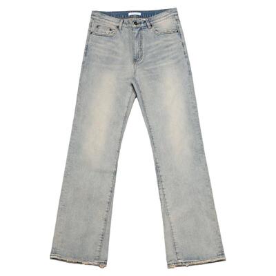 Selfness水洗做旧磨白牛仔裤