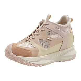 iiJin艾今26春新9cm厚底内增高爆米花软底透气休闲老爹鞋女944ITH