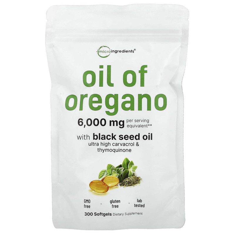 MicroIngredients含黑籽油牛至油草本胶囊肌肤心血管健康