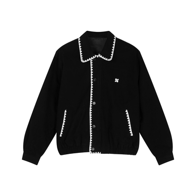 King Prince贝壳绣哈灵顿夹克通勤百搭短宽松翻领短外套上衣潮