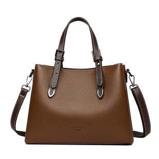 袋鼠高级感真皮手提女包2026新款多隔层大容量时尚通勤单肩斜挎包