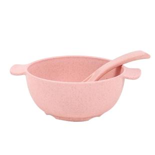 小麦秸秆儿童双耳碗婴儿宝宝防摔卡通可爱隔热防烫小孩吃饭辅食碗