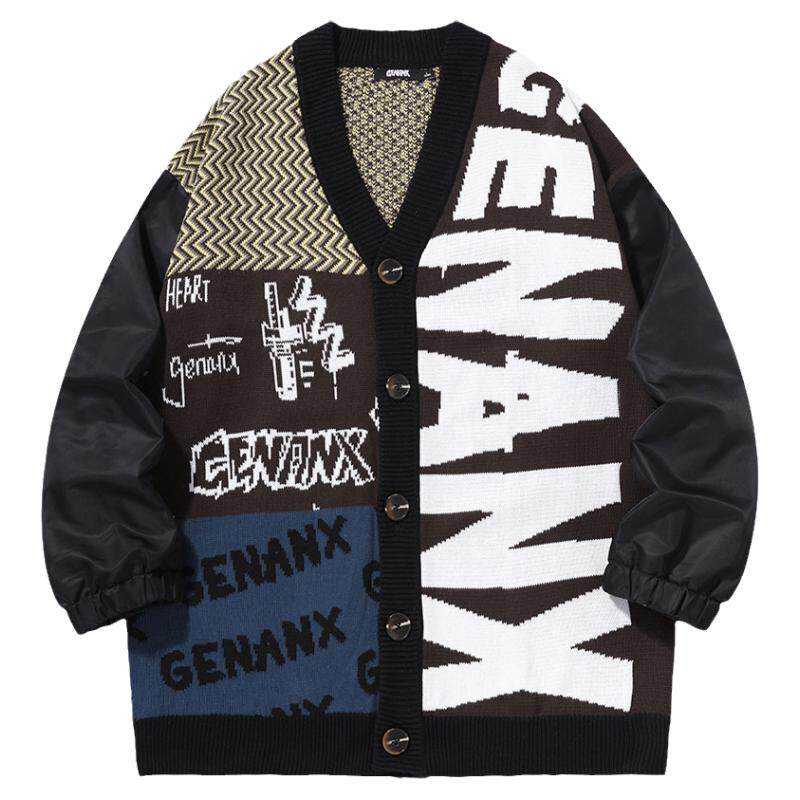 GENANX闪电潮牌毛衣开衫