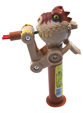 抖同款恐龙机器人棒棒糖恐龙吃糖机器保存创意糖果玩具逗猫逗狗