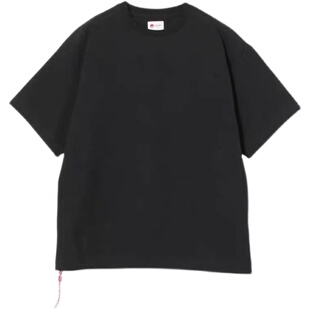 BEAMS JAPAN 日制重磅纯棉宽松休闲落肩纯色打底红绳情侣短袖T恤