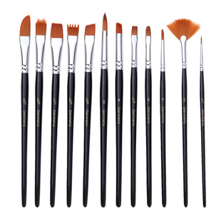 新款跨境18件套多用途尼龙毛水彩画笔 丙稀画笔帆布画包画材