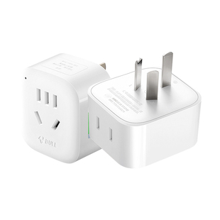 公牛两脚转三脚转换器欧标德标转国标插座插头两孔转化三角转接头