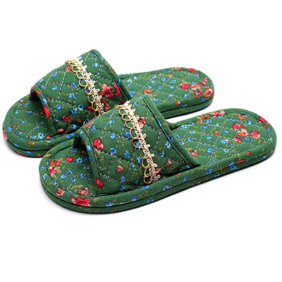 静音无声木地板秋冬季布底拖鞋