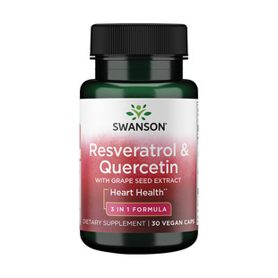 Swanson斯旺森白藜芦醇槲皮素葡萄籽3合1复合胶囊 内服抗糖嫩肤