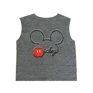 羊羔毛背心女 韩国东大门Ju-ice冬米奇刺绣宽松马甲坎肩外套