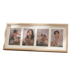创意组合相框摆台打印洗照片 中空情侣6寸木质相架三四连多宫格框