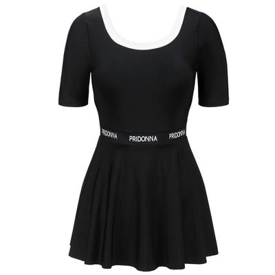 pridonna连体裙式短袖抗氯泳衣