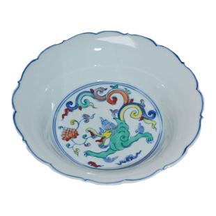 景德镇手绘青花斗彩花口碗茶点心干果甜品凉菜料理装盘中式陶瓷