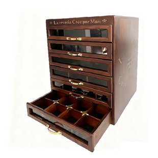 高档北美黑胡桃实木首饰盒珠宝首饰品中古风茶具文玩核桃收纳柜新