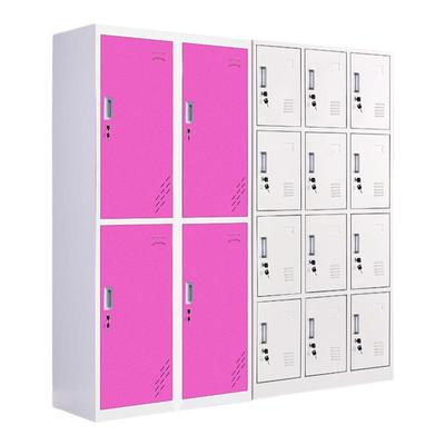 定制铁皮柜更衣柜员职工换衣带锁健身房储物柜箱包寄存碗柜鞋柜子