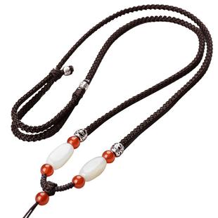 925银和田玉吊坠挂绳手工编织翡翠玉佩项链绳男女红黑挂坠挂件绳